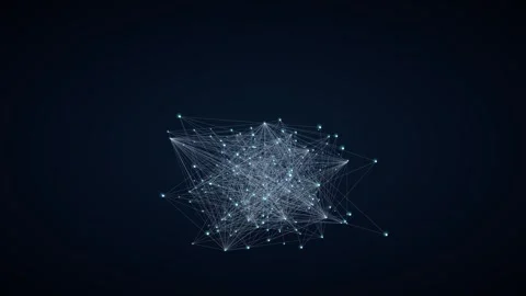 Glowing Connected Dots Loop - Blue Plexus AI Big Data Network Backdrop Video stock 341786922