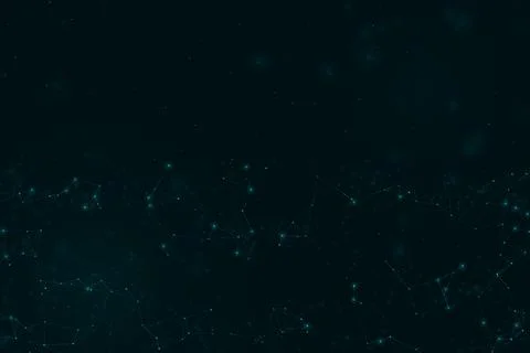 Glowing connected nodes and fine lines form a futuristic digital field acro.. Stock Illustration