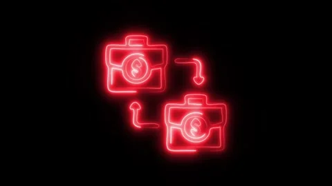 Glowing Connection Icon and Symbol in HD Video Neon Stock Footage 304559752