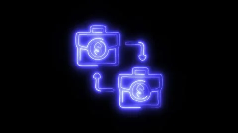 Glowing Connection Icon and Symbol in HD Video Neon Stock Footage 304559754