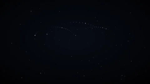 Glowing Constellation Lines Form Abstract Shapes Against Dark Night Sky Wit.. Stock Footage 348215047