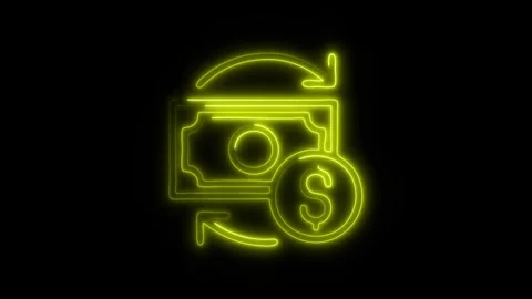 Glowing Conversion Rate Icon and Symbol in HD Video Neon Stock Footage 304557825
