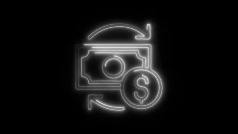 Glowing Conversion Rate Icon and Symbol in HD Video Neon Stock Footage 304557833
