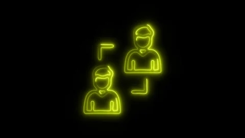 Glowing Coordination Icon and Symbol in HD Video Neon Stock Footage 304558569