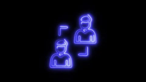 Glowing Coordination Icon and Symbol in HD Video Neon Stock Footage 304558571