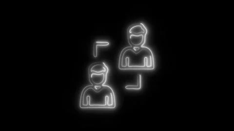 Glowing Coordination Icon and Symbol in HD Video Neon Stock Footage 304558577