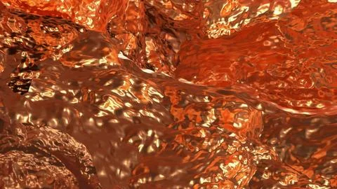 Glowing Copper Metal Abstract Texture Background 3d render. Stock Illustration