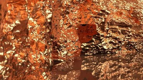 Glowing Copper Metal Abstract Texture Background 3d render. Stock Photos
