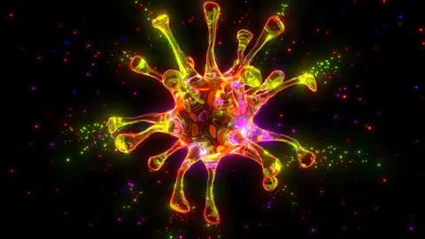 Glowing Coronavirus Star Stock Footage 128063610