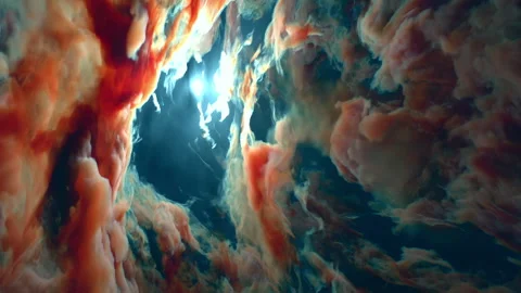 Glowing Cosmic Nebula in Deep Space Animation, 4K Stock Footage 275243252