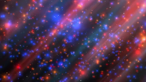 Glowing Cosmic Particles Soft Light Rays Streaming, Colorful Space Motion BG Stock Footage 335128922