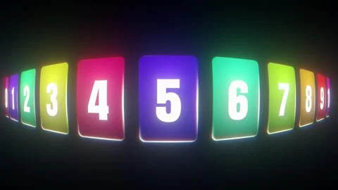 Glowing countdown animation from one to ten vibrant neon effects smooth Stock Footage 303067581