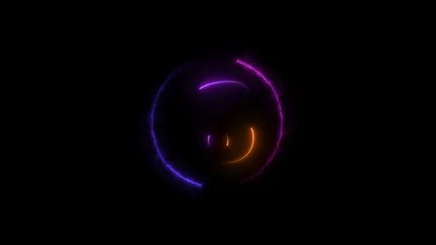 Glowing countdown ten to zero animation. Neon circle timer on black background. Stock Footage 300350696