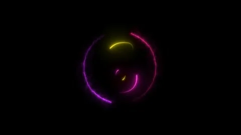 Glowing countdown ten to zero animation. Neon circle timer on black background. Stock Footage 300350703