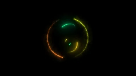 Glowing countdown ten to zero animation. Neon circle timer on black background. Stock Footage 300350705