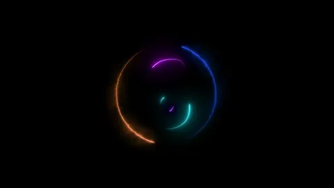 Glowing countdown ten to zero animation. Neon circle timer on black background. Stock Footage 300350708