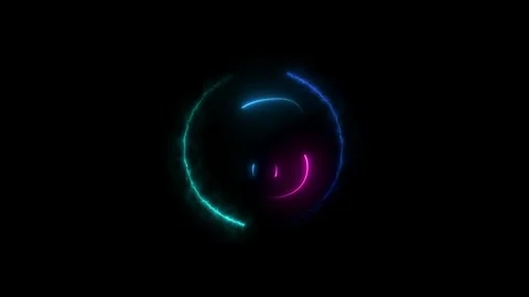 Glowing countdown ten to zero animation. Neon circle timer on black background. Stock Footage 300350710