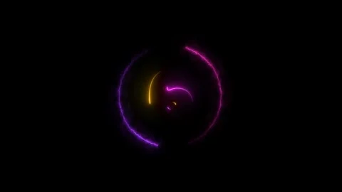 Glowing countdown ten to zero animation. Neon circle timer on black background. Stock Footage 300350733