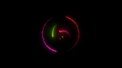 Glowing countdown ten to zero animation. Neon circle timer on black background. Stock Footage 300350744
