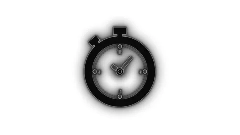 Glowing Counting down Stopwatch Clock Isolated, Glowing stopwatch icon on a.. Stock Footage 307066138