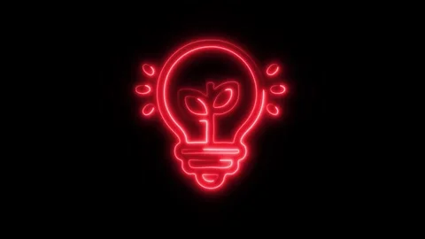 Glowing Creativity Icon in HD Video Neon Animation Stock Footage 304555081