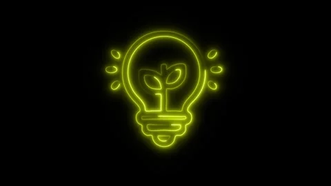 Glowing Creativity Icon in HD Video Neon Animation 스톡 동영상 304555087