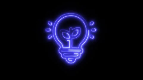 Glowing Creativity Icon in HD Video Neon Animation Stock Footage 304555089