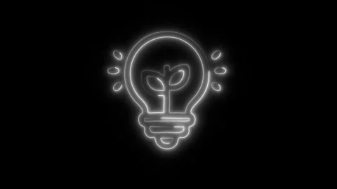 Glowing Creativity Icon in HD Video Neon Animation Vidéo 304555094