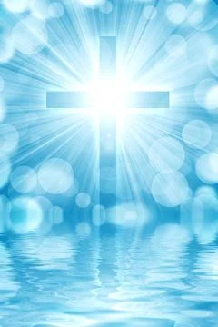 Glowing cross Stock Illustration