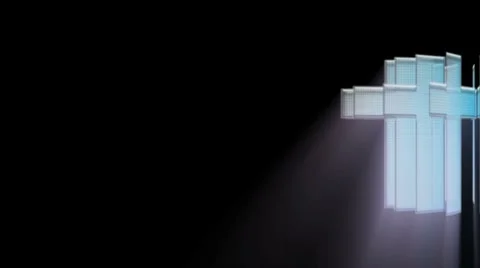 Glowing Cross Intro with Copy Space Stock Footage 8694220