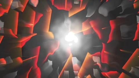 Glowing crystal animated background with vibrant multicolor light rays Stock Footage 323482289