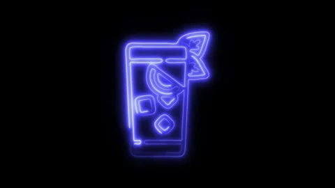 Glowing Cuba Libre Icon and Symbol in HD Video Neon Stock Footage 304561127