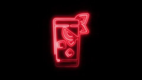 Glowing Cuba Libre Icon and Symbol in HD Video Neon Stock Footage 304561129