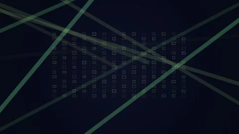 Glowing Cube Grid &amp; Moving Lines Loop - Dark AI Network Background Stock Footage 341563401
