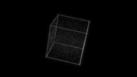 Glowing cube HUD element. Container with particles. Plexus style. Stock Illustration