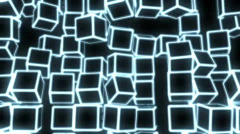 Glowing Cubes Spin 01 Stock-Footage 47293838
