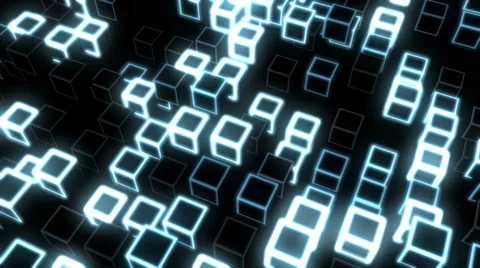 Glowing Cubes Spin 02 Vídeos de archivo 47293561