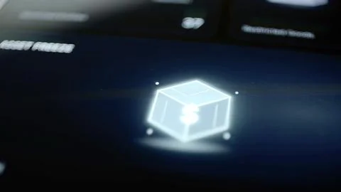 Glowing currency cube under Asset Freeze heading Ilustración de archivo