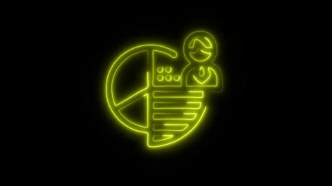 Glowing Customer Segmentation Icon in HD Video Neon Animation 库存影片 304555142