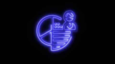 Glowing Customer Segmentation Icon in HD Video Neon Animation Stock-Footage 304555143