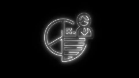 Glowing Customer Segmentation Icon in HD Video Neon Animation 库存影片 304555146