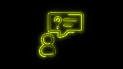 Glowing Customer Service Icon in HD Video Neon Animation Stock-Footage 304555819