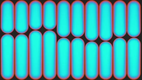 Glowing Cyan and Red Interlocking Gradient Tubes Pattern Stock Footage 334239479