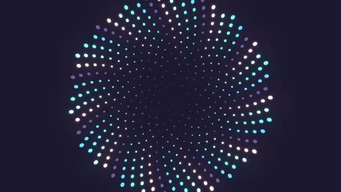 Glowing Cyan and White 3D Dot Sphere Digital Loop Stock Footage 339056348