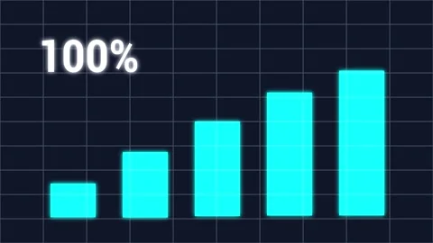 Glowing Cyan Bar Chart Showing Business Growth Data Stock Footage 328050408