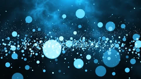 Glowing cyan blue bokeh particles for award ceremony and festive video back.. 스톡 동영상 343214629
