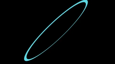 Glowing cyan circle animation on black Stock Footage 339677759