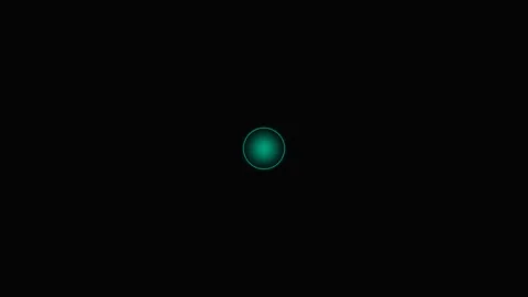 A glowing cyan circle centered against a deep black minimalist background Stock Footage 339615013
