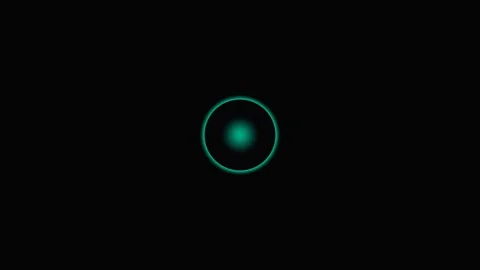 A glowing cyan circle centered against a deep black minimalist background Stock Footage 339617476