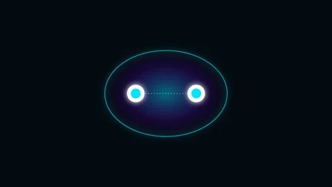 A glowing cyan circular light effect centered against a deep black background Video stock 338310323